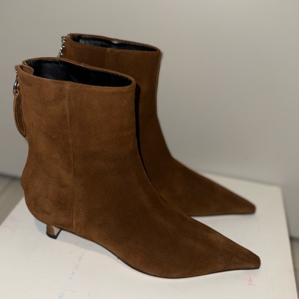 Aeyde Zoe Kitten Heel Boots, 38, Brown - Picture 4 of 16